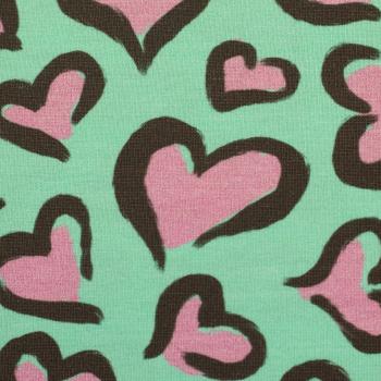 Preview: French Terry Hearts Mint by Swafing von Christiane Zielinski